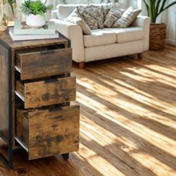 Pirlo Plush Industrial 3 Drawer Chest Of Drawers Storage Unit in Brown - thumbnail 6