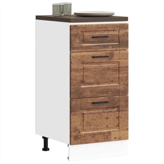 Berkfield Home Kitchen Base Cabinet Porto Old Wood Engineered Wood in Brown - image 1