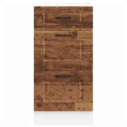 Berkfield Home Kitchen Base Cabinet Porto Old Wood Engineered Wood in Brown - thumbnail 4