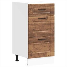 Berkfield Home Kitchen Base Cabinet Porto Old Wood Engineered Wood in Brown - thumbnail 2