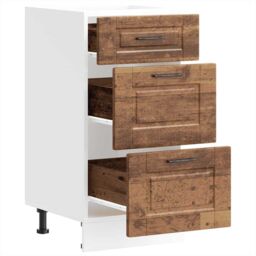 Berkfield Home Kitchen Base Cabinet Porto Old Wood Engineered Wood in Brown - thumbnail 5