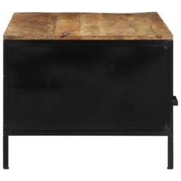 Berkfield Home Coffee Table 90x50x40 cm Solid Wood Rough Mango in Brown - Size: 90 x 50 x 40 cm - thumbnail 6
