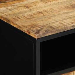 Berkfield Home Coffee Table 90x50x40 cm Solid Wood Rough Mango in Brown - Size: 90 x 50 x 40 cm - thumbnail 8