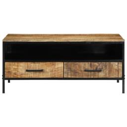 Berkfield Home Coffee Table 90x50x40 cm Solid Wood Rough Mango in Brown - Size: 90 x 50 x 40 cm - thumbnail 5