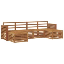 Berkfield Home Sofa Sets 6 pcs Natural Solid Acacia Wood in Brown - thumbnail 2