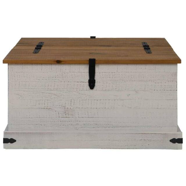 Berkfield Home Storage Chest HALDEN White 91x91x47 cm Solid Wood Pine - Size: 91 x 91 x 47 cm - image 1