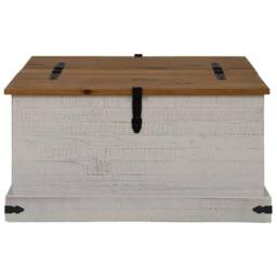 Berkfield Home Storage Chest HALDEN White 91x91x47 cm Solid Wood Pine - Size: 91 x 91 x 47 cm - thumbnail 1