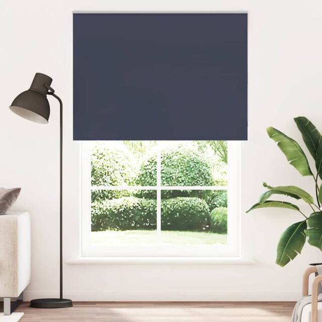 Berkfield Home Roller Blind Blackout Marine 115x175 cm Fabric Width 110.7 cm Pol… in Blue - image 1