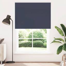 Berkfield Home Roller Blind Blackout Marine 115x175 cm Fabric Width 110.7 cm Pol… in Blue - thumbnail 1