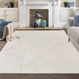 Desire Rugs Hamilton Modern Sheen Area Rug - Abstract Motif Geometric Lines Design in Cream - Size: 120 cm x 170 cm - thumbnail 5