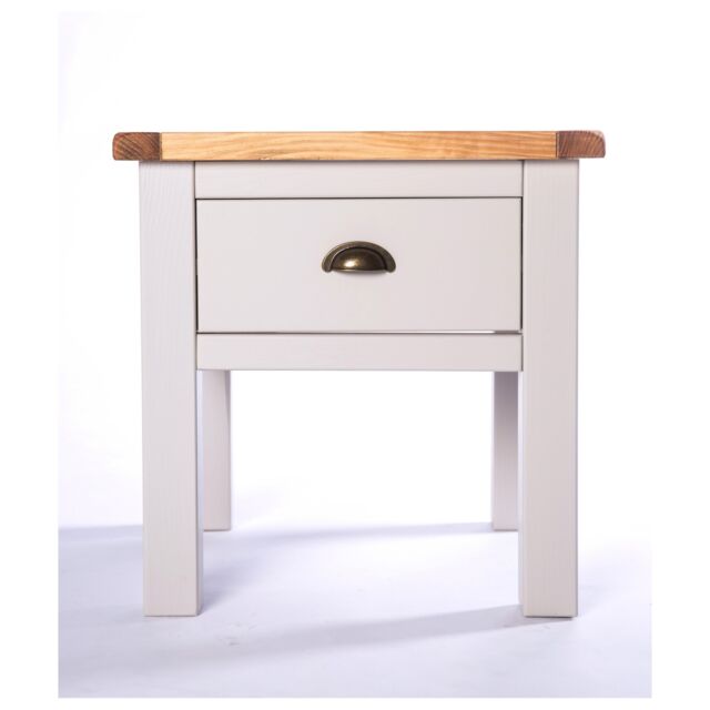 Cabinet Bits Argenta Light Grey 1 Drawer Side Table Brass Cup Handle - image 1