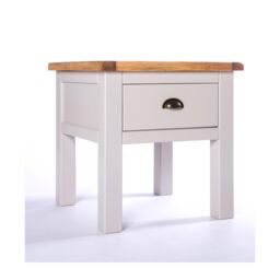Cabinet Bits Argenta Light Grey 1 Drawer Side Table Brass Cup Handle - thumbnail 2