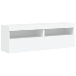 Berkfield Home TV Wall Cabinets with LED Lights 2 pcs White 60x30x40 cm - Size: 60 x 30 x 40 cm - thumbnail 3