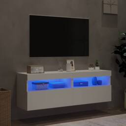 Berkfield Home TV Wall Cabinets with LED Lights 2 pcs White 60x30x40 cm - Size: 60 x 30 x 40 cm - thumbnail 4