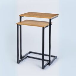 Garden Greatness Set of 2 Oak Wooden Nesting Coffee Tables - Size: 1 Pack - thumbnail 2