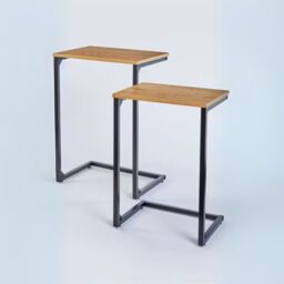 Garden Greatness Set of 2 Oak Wooden Nesting Coffee Tables - Size: 1 Pack - thumbnail 3