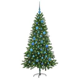 Berkfield Home Realistic Christmas Tree with 150 LEDs with Stand Green 150 cm PE - thumbnail 1