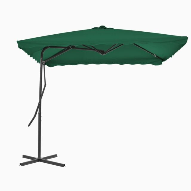 Berkfield Home Outdoor Parasol with Steel Pole 250x250 cm Green - image 1