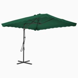 Berkfield Home Outdoor Parasol with Steel Pole 250x250 cm Green - thumbnail 2