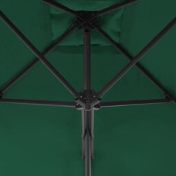 Berkfield Home Outdoor Parasol with Steel Pole 250x250 cm Green - thumbnail 4