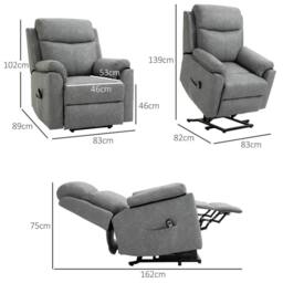 STILVORA Electric Riser Recliner Chair with Remote Grey - thumbnail 4