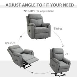STILVORA Electric Riser Recliner Chair with Remote Grey - thumbnail 6