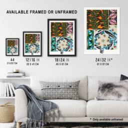 "Artery8 Bright Vintage Butterfly Patterns Vintage Wall Art Print Seguy - Size: W18"" x H24""" - thumbnail 3
