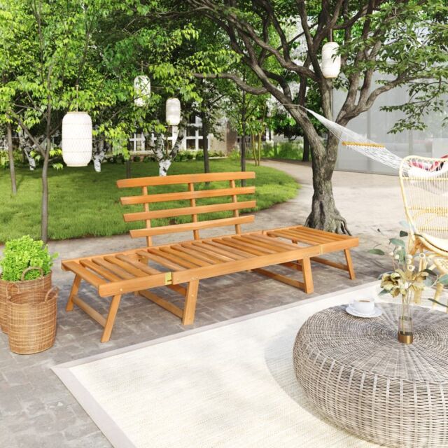 Berkfield Home Garden Bench 2-in-1 190 cm Solid Acacia Wood in Brown - image 1