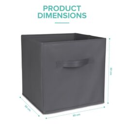 LIVIVO Foldable Storage Cube Boxes - Set of 6 in Grey - thumbnail 6
