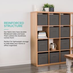 LIVIVO Foldable Storage Cube Boxes - Set of 6 in Grey - thumbnail 2