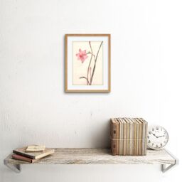 "Artery8 Wall Art Print Flower Zephyranthes Watercolour Art Framed 9x7 inch in Beige - Size: W7"" x H9""" - thumbnail 2