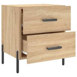 Berkfield Home Modern Bedside Cabinet Sonoma Oak 40x35x47.5 cm Engineered Wood in Brown - thumbnail 5
