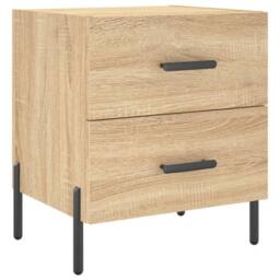 Berkfield Home Modern Bedside Cabinet Sonoma Oak 40x35x47.5 cm Engineered Wood in Brown - thumbnail 3