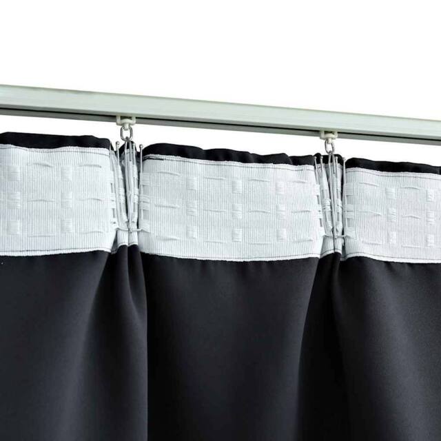 Berkfield Home Elegant Blackout Curtains with Hooks 2 pcs Black 140x175 cm - image 1