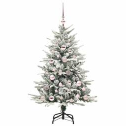 Berkfield Home Artificial Pre-lit Christmas Tree with Ball Set Green 120 cm - thumbnail 4