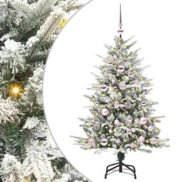 Berkfield Home Artificial Pre-lit Christmas Tree with Ball Set Green 120 cm - thumbnail 2