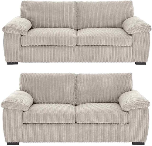 SOFASELECTION UK Men's Jumbo Cord Amalfi (3+2) Seater Sofa in Cream - Size: 5 Pack - image 1