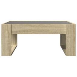 Berkfield Home Coffee Table with Infinity LED Sonoma Oak 70x53x30 cm in Natural - Size: 70 x 53 x 30 cm - thumbnail 6