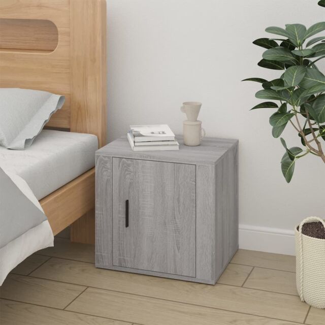 Berkfield Home Bedside Cabinet Grey Sonoma 50x39x47 cm - Size: 50 x 39 x 47 cm - image 1