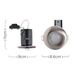 ValueLights Downlight Fire Rated IP65 Ceiling Light Fitting 6 Pack in Silver - thumbnail 6