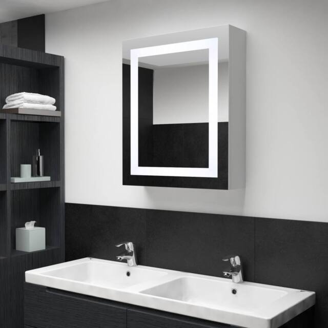 Berkfield Home LED Bathroom Mirror Cabinet 50x13x70 cm in White - Size: 50 x 13 x 70 cm - image 1