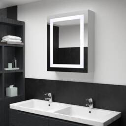 Berkfield Home LED Bathroom Mirror Cabinet 50x13x70 cm in White - Size: 50 x 13 x 70 cm - thumbnail 1