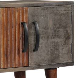Berkfield Home TV Cabinet Grey 130x30x46 cm Solid Rough Mango Wood - Size: 130 x 30 x 46 cm - thumbnail 8