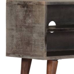 Berkfield Home TV Cabinet Grey 130x30x46 cm Solid Rough Mango Wood - Size: 130 x 30 x 46 cm - thumbnail 7