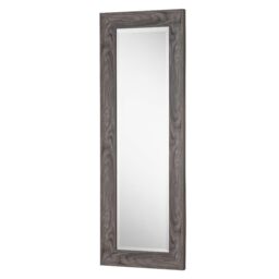 Yearn Mirrors Rustic Grey Wood Effect Scooped Framed Mirror 129.5x45.5cm in Pale Green - Size: 129.5x45.5 cm - thumbnail 3