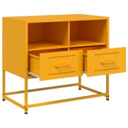 Berkfield Home TV Cabinet Mustard Yellow 68x39x60.5 cm Steel - thumbnail 9