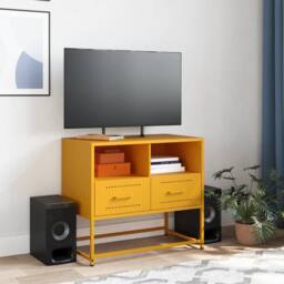 Berkfield Home TV Cabinet Mustard Yellow 68x39x60.5 cm Steel