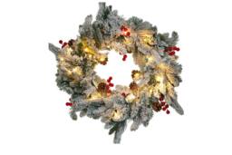 Marco Paul Pre-Lit Christmas Snow Flocked Wreath in White - thumbnail 4