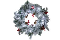 Marco Paul Pre-Lit Christmas Snow Flocked Wreath in White - thumbnail 3