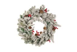 Marco Paul Pre-Lit Christmas Snow Flocked Wreath in White - thumbnail 2